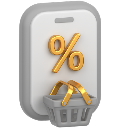 Online Shopping Discount  3D Icon