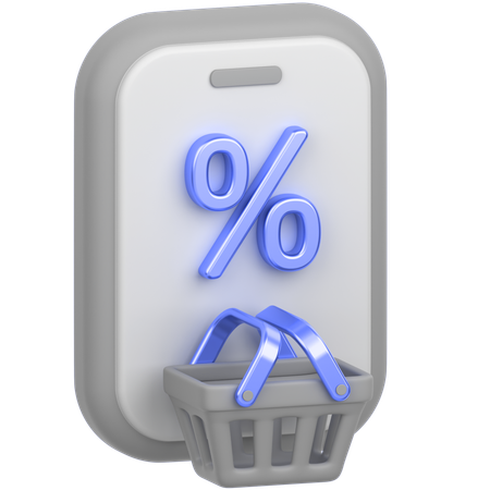Online Shopping Discount  3D Icon