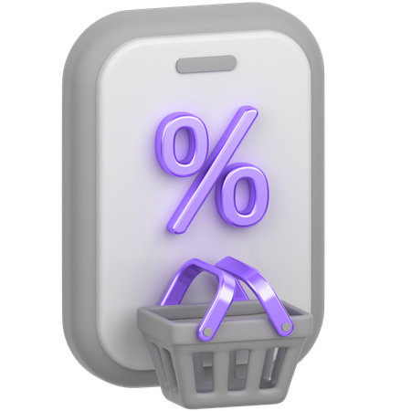 Online Shopping Discount  3D Icon