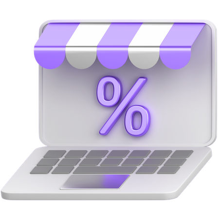 Online Shopping Discount  3D Icon