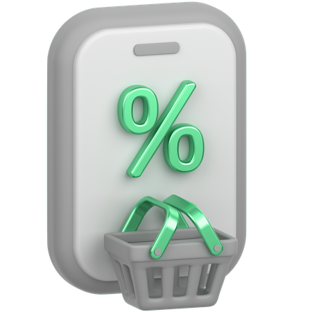Online Shopping Discount  3D Icon