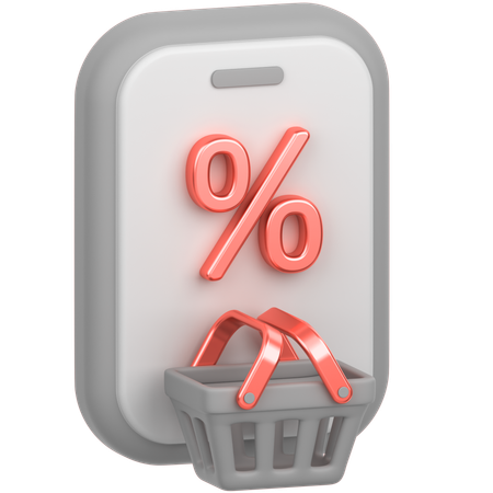 Online Shopping Discount  3D Icon