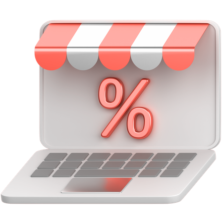 Online Shopping Discount  3D Icon