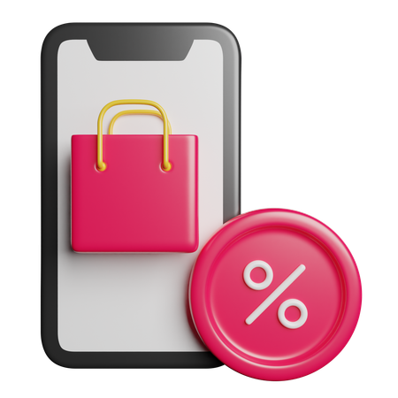 Online Shopping Discount  3D Icon
