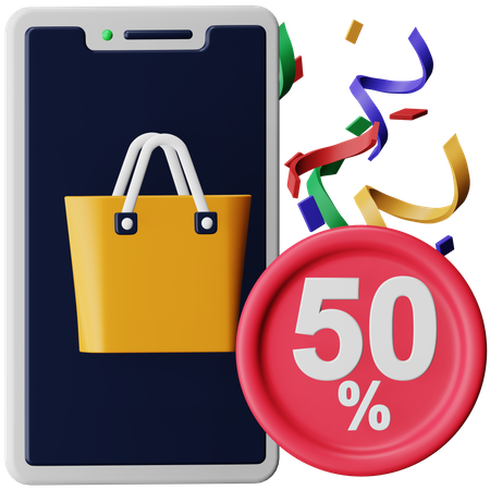 Online Shopping Discount  3D Icon