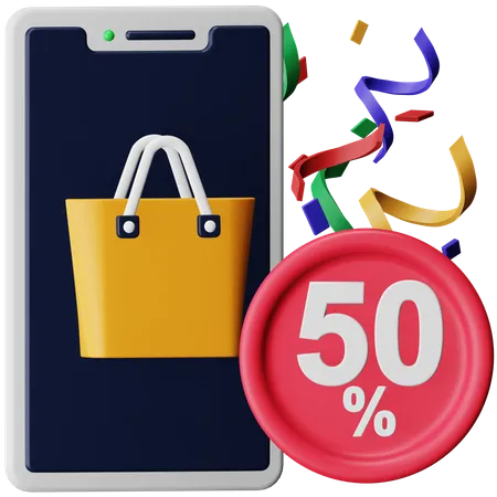 Online Shopping Discount  3D Icon