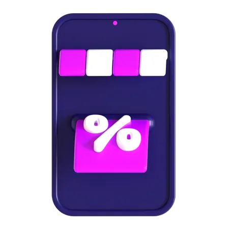 Online Shopping Discount  3D Icon