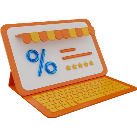 Online Shopping Discount  3D Icon