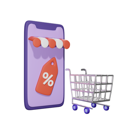 Online Shopping Discount  3D Icon