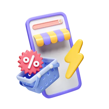 Online Shopping Discount  3D Icon