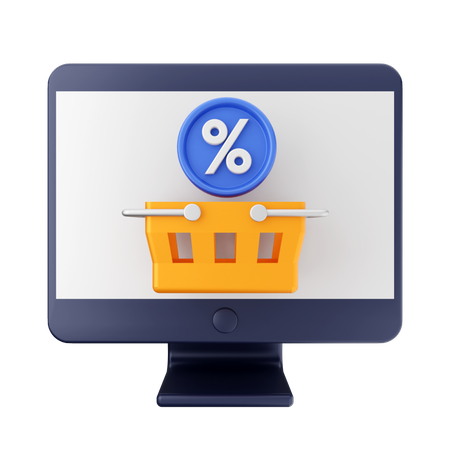 Online Shopping Discount  3D Icon