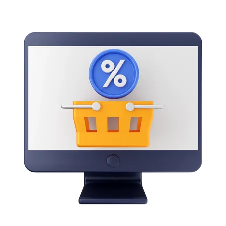 Online Shopping Discount  3D Icon