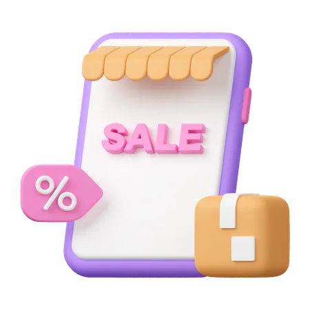 Online Shopping Discount  3D Icon