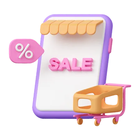 Online Shopping Discount  3D Icon