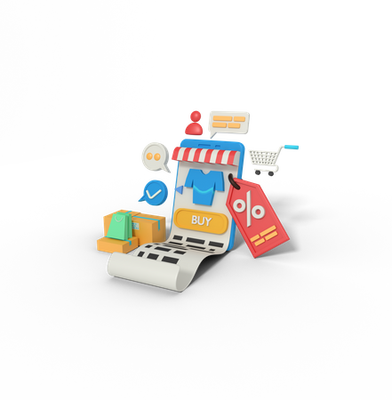 Online Shopping Discount  3D Icon