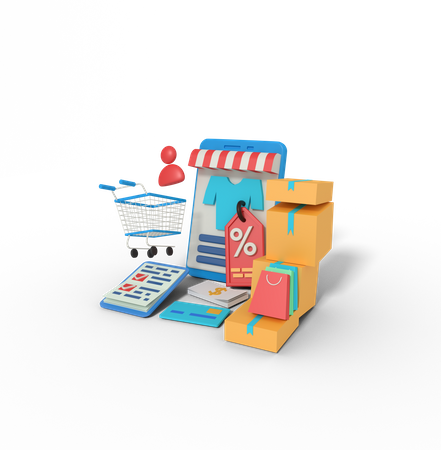 Online Shopping Discount  3D Icon