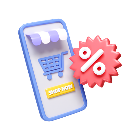 Online Shopping Discount  3D Icon