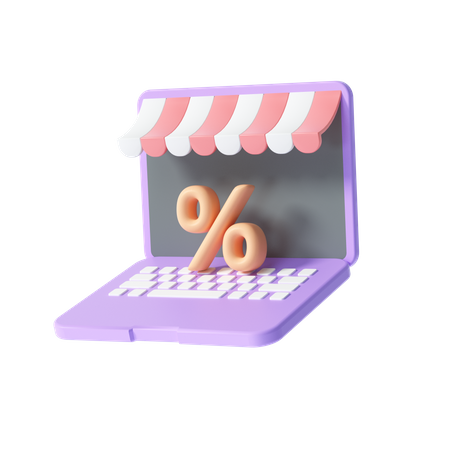 Online Shopping Discount  3D Illustration