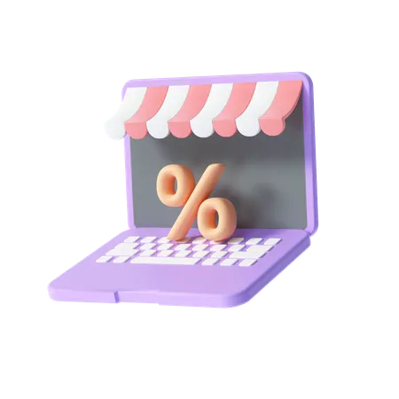 Online Shopping Discount  3D Illustration