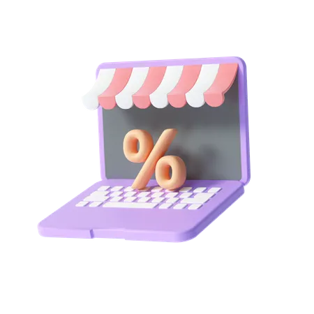 Online Shopping Discount 3D Illustration