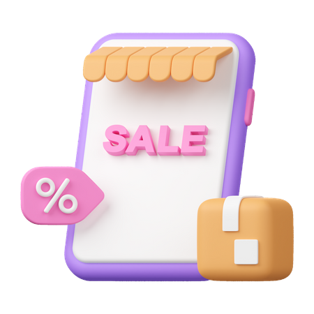 Online Shopping Discount  3D Icon