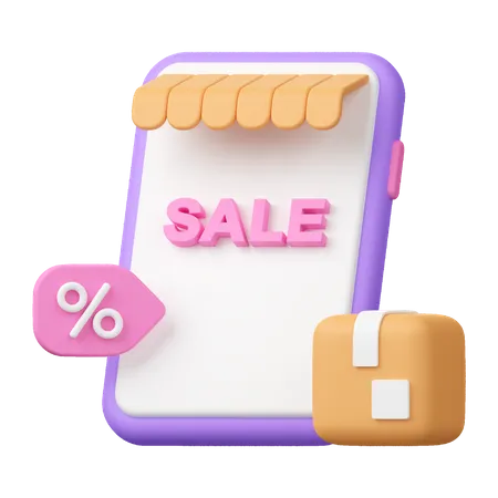 Online Shopping Discount 3 D Render Icon Design 3D Icon