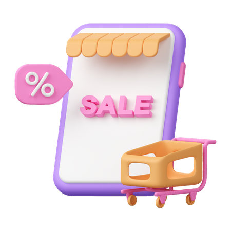 Online Shopping Discount  3D Icon