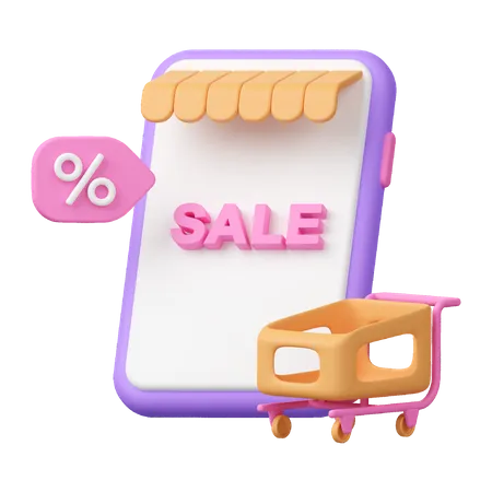 Online Shopping Discount 3 D Render Icon Design 3D Icon