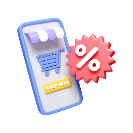 온라인 쇼핑 할인  3D Icon