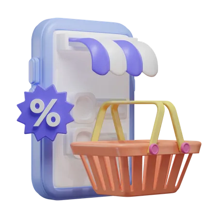 Discount Market Shopping 3 D Illustration 3D Illustration