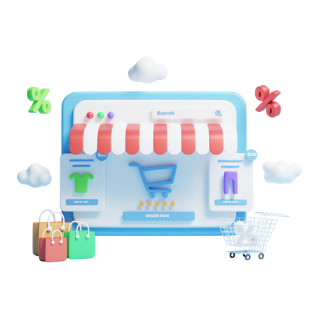 Online Shopping discount  3D Icon
