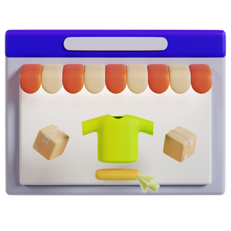 Online Shopping Ecommerce  3D Icon