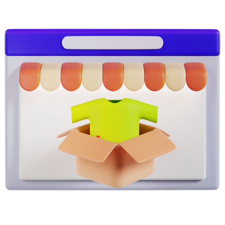 Online Shopping Ecommerce  3D Icon