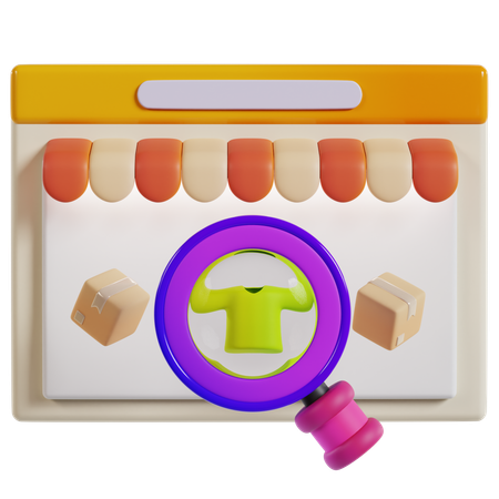 Online Shopping Ecommerce  3D Icon