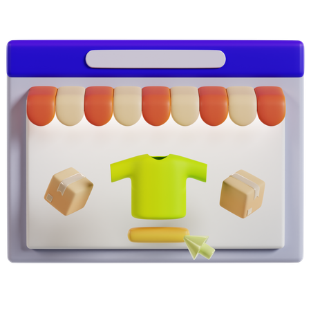 Online Shopping Ecommerce  3D Icon