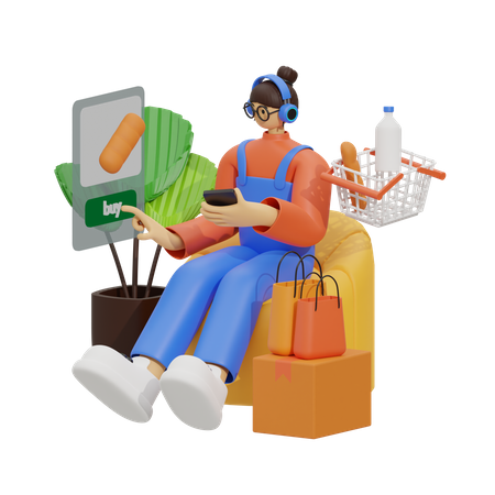 Online-Shopping-Erlebnis  3D Illustration