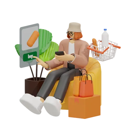 Online-Shopping-Erlebnis  3D Illustration