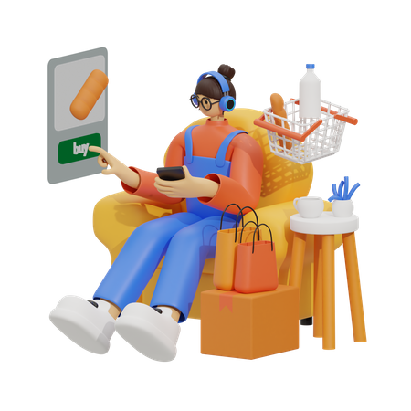 Online-Shopping-Erlebnis zum Leben erwecken  3D Illustration