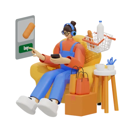 Online-Shopping-Erlebnis zum Leben erwecken  3D Illustration