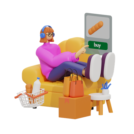 Online-Shopping-Erlebnis zum Leben erwecken  3D Illustration