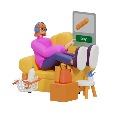 Online-Shopping-Erlebnis zum Leben erwecken  3D Illustration