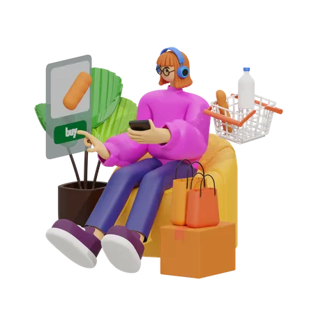 Online Shopping Experience  3D Illustration