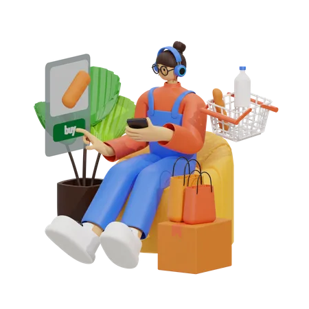 Online Shopping Experience  3D Illustration