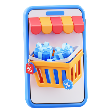 Online Shopping Gift  3D Icon