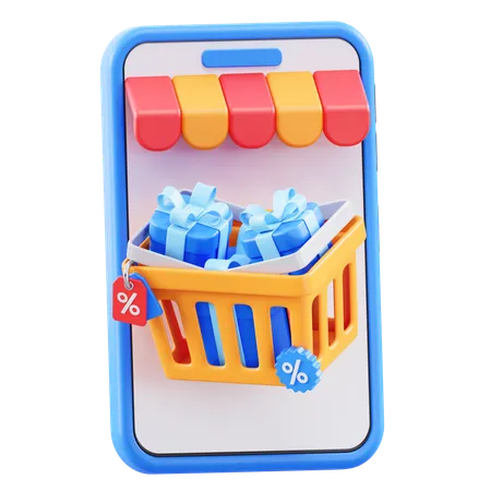 Online Shopping Gift  3D Icon