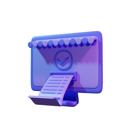 Online Shopping Invoice  3D Icon