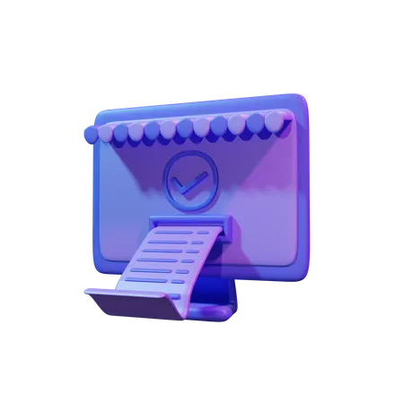 Online Shopping Invoice  3D Icon