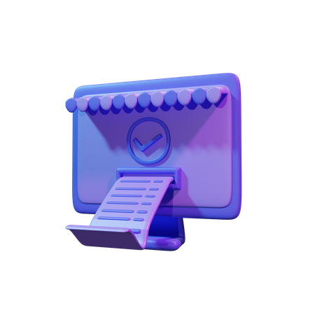 Online Shopping Invoice 3D Icon