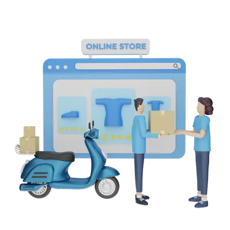 Online-Shopping-Lieferung  3D Illustration