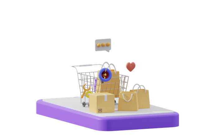 Online-Shopping-Lieferung  3D Illustration